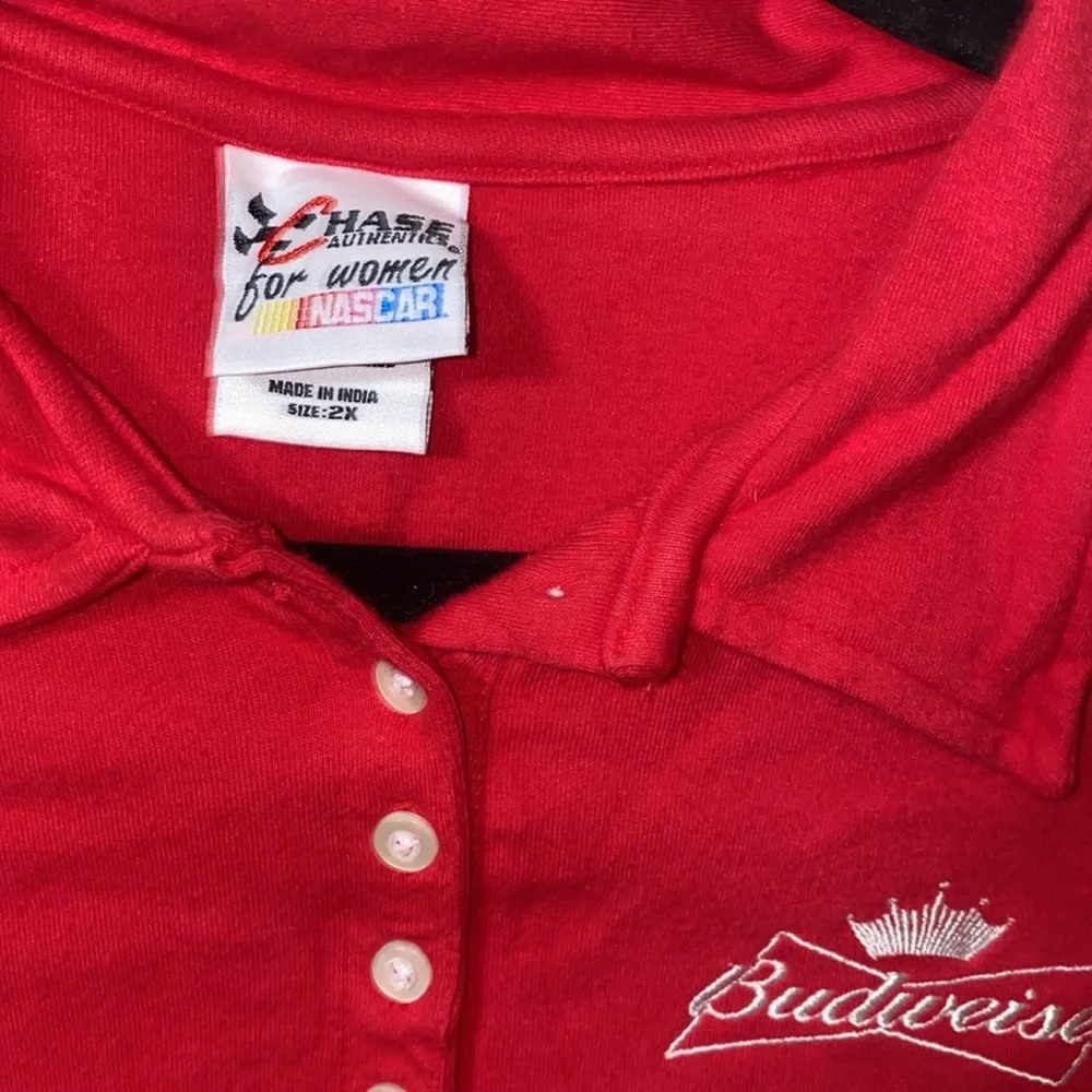 🪼Rare Nascar Chase Authentic Budweiser Red Polo Shirt of #8 Dale Earnhardt Jr.! - Picture 3 of 10